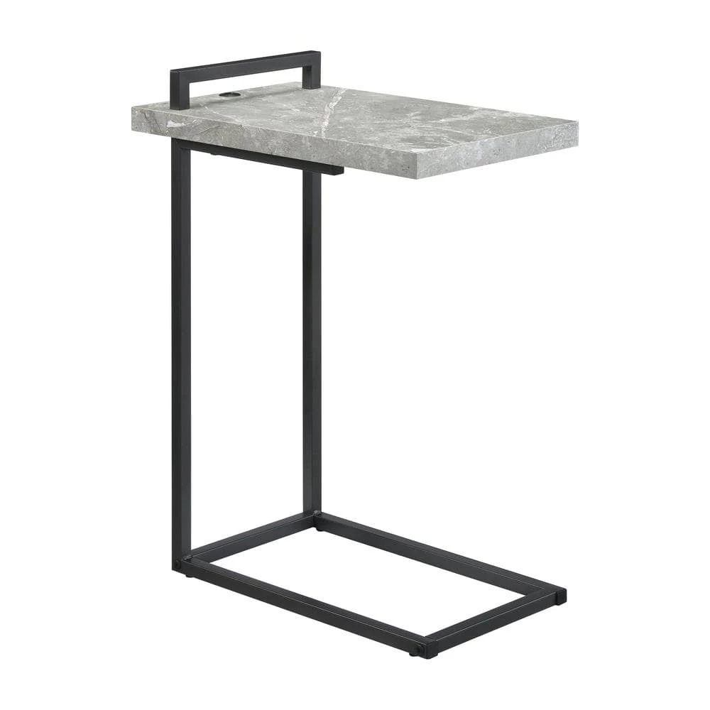 11.5 in. Cement and Gunmetal C-Shaped Wood Accent Table with USB Port by Coaster Home Furnishings 3 11.5 in. Cement and Gunmetal C-Shaped Wood Accent Table with USB Port by Coaster Home Furnishings