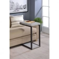 1-shelf Snack Table Cement by Coaster Home Furnishings -Coaster Home Furnishings Shop cement black coaster home furnishings end side tables 902933 31 1000