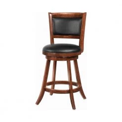 37.5 in. Chestnut and Black High Back Wood Frame Swivel Counter Stools with Faux Leather Seat (Set of 2) by Coaster Home Furnishings -Coaster Home Furnishings Shop chestnut black coaster home furnishings bar stools 101919 31 1000