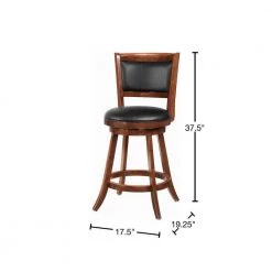 37.5 in. Chestnut and Black High Back Wood Frame Swivel Counter Stools with Faux Leather Seat (Set of 2) by Coaster Home Furnishings -Coaster Home Furnishings Shop chestnut black coaster home furnishings bar stools 101919 40 1000