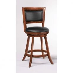 37.5 in. Chestnut and Black High Back Wood Frame Swivel Counter Stools with Faux Leather Seat (Set of 2) by Coaster Home Furnishings -Coaster Home Furnishings Shop chestnut black coaster home furnishings bar stools 101919 c3 1000