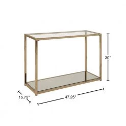 47.25 in. Chocolate Chrome Rectangle Glass Sofa Table with Mirror Shelf by Coaster Home Furnishings -Coaster Home Furnishings Shop chocolate chrome coaster home furnishings console tables 705239 40 1000
