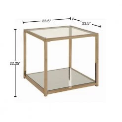 23.5 in. Chocolate Chrome Square Glass End Table with Mirror Shelf by Coaster Home Furnishings -Coaster Home Furnishings Shop chocolate chrome coaster home furnishings end side tables 705237 40 1000