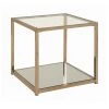 23.5 in. Chocolate Chrome Square Glass End Table with Mirror Shelf by Coaster Home Furnishings -Coaster Home Furnishings Shop chocolate chrome coaster home furnishings end side tables 705237 64 1000