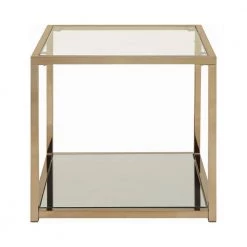 23.5 in. Chocolate Chrome Square Glass End Table with Mirror Shelf by Coaster Home Furnishings -Coaster Home Furnishings Shop chocolate chrome coaster home furnishings end side tables 705237 c3 1000