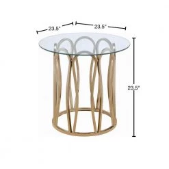 23.5 in. Chocolate Chrome Round Glass End Table with Curvaceous Base by Coaster Home Furnishings -Coaster Home Furnishings Shop chocolate chrome coaster home furnishings end side tables 708057 40 1000