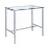 42.5 in. H Rectangle Chrome Clear Glass Top Bar Table by Coaster Home Furnishings -Coaster Home Furnishings Shop chrome and clear coaster home furnishings bar tables 104873 64 1000
