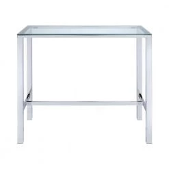 42.5 in. H Rectangle Chrome Clear Glass Top Bar Table by Coaster Home Furnishings -Coaster Home Furnishings Shop chrome and clear coaster home furnishings bar tables 104873 c3 1000