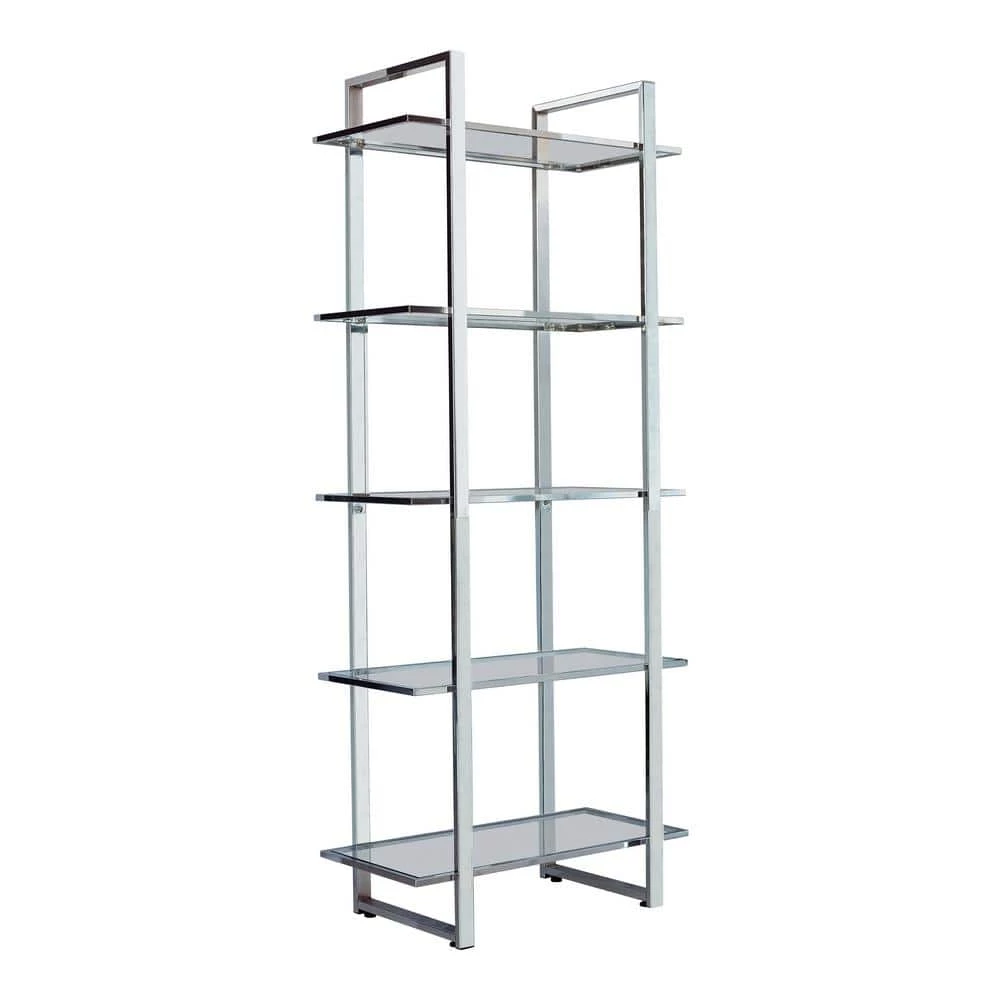 Hartford 79 in. Chrome Metal 5-Shelf Bookcase by Coaster Home Furnishings 3 Hartford 79 in. Chrome Metal 5-Shelf Bookcase by Coaster Home Furnishings