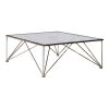 Chalet 40 in Chrome and Grey Square Tempered Glass Coffee Table by Coaster Home Furnishings -Coaster Home Furnishings Shop chrome and clear coaster home furnishings coffee tables 709719 64 1000