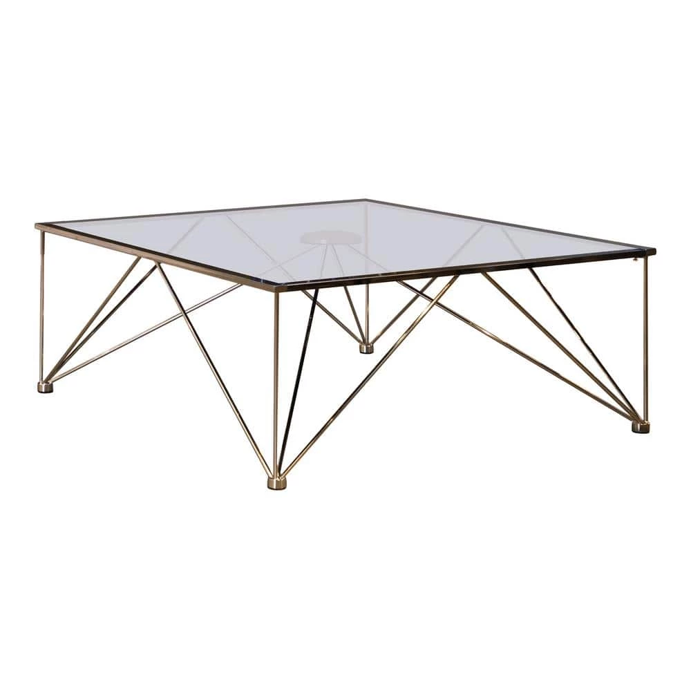 Chalet 40 in Chrome and Grey Square Tempered Glass Coffee Table by Coaster Home Furnishings 3 Chalet 40 in Chrome and Grey Square Tempered Glass Coffee Table by Coaster Home Furnishings