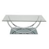 48 in. Chrome Large Rectangle Glass Coffee Table by Coaster Home Furnishings -Coaster Home Furnishings Shop chrome coaster home furnishings coffee tables 704988 64 1000