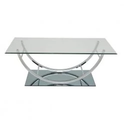 48 in. Chrome Large Rectangle Glass Coffee Table by Coaster Home Furnishings