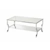 48 in. Chrome/Clear Large Rectangle Glass Coffee Table with Mirrored Shelf by Coaster Home Furnishings -Coaster Home Furnishings Shop chrome coaster home furnishings coffee tables 720338 64 1000
