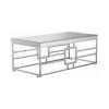 47.5 in. Chrome Rectangle Glass Coffee Table with Geometric Frame by Coaster Home Furnishings 1 47.5 in. Chrome Rectangle Glass Coffee Table with Geometric Frame by Coaster Home Furnishings -Coaster Home Furnishings Shop chrome coaster home furnishings coffee tables 723078 64 1000