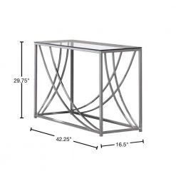 42.25 in. Chrome Rectangle Glass Sofa Table by Coaster Home Furnishings 8 42.25 in. Chrome Rectangle Glass Sofa Table by Coaster Home Furnishings -Coaster Home Furnishings Shop chrome coaster home furnishings console tables 720499 40 1000