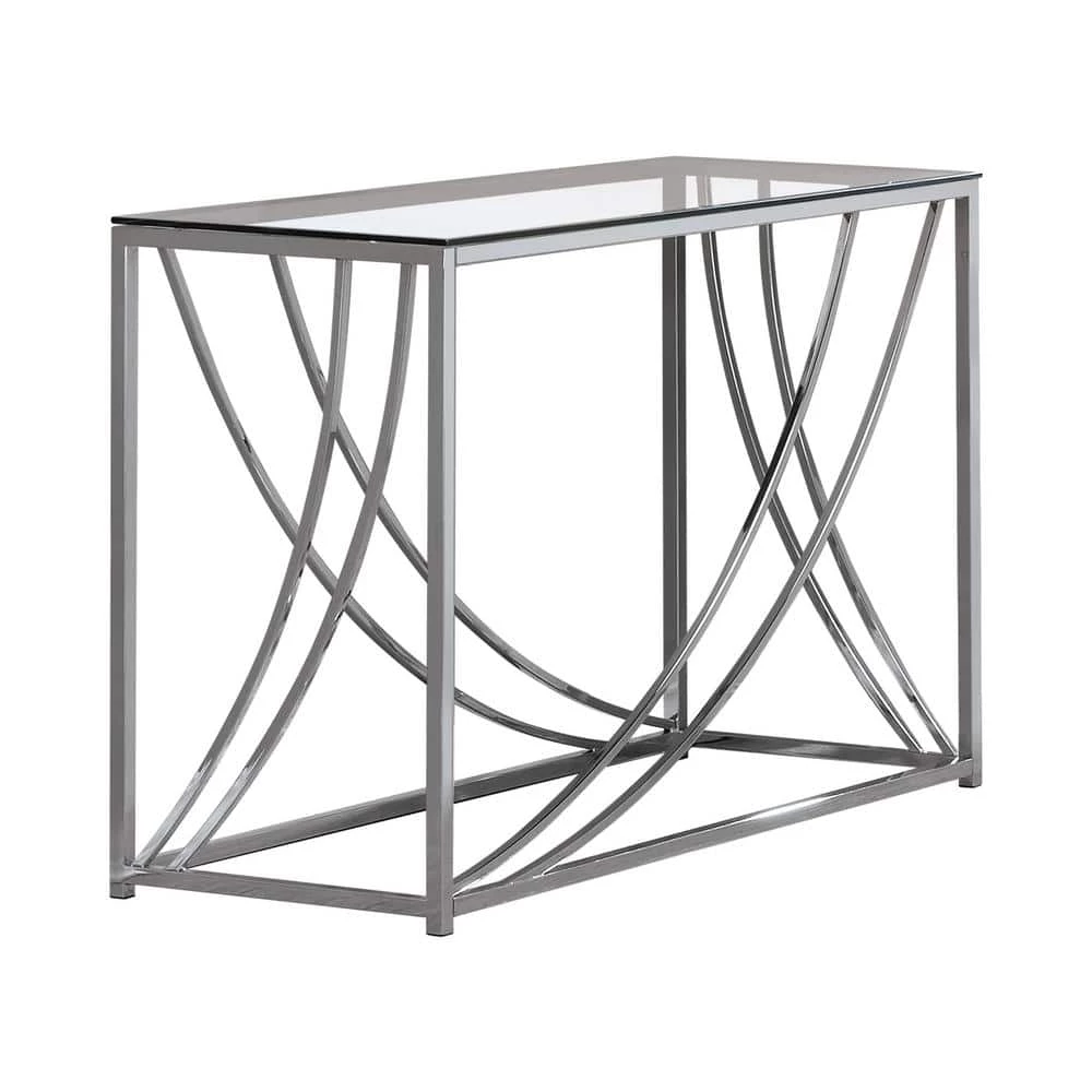 42.25 in. Chrome Rectangle Glass Sofa Table by Coaster Home Furnishings 3 42.25 in. Chrome Rectangle Glass Sofa Table by Coaster Home Furnishings