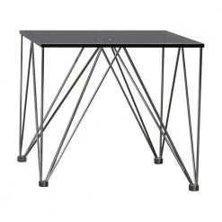 Chalet 23.5 in. Chrome and Grey Square Glass End Table by Coaster Home Furnishings