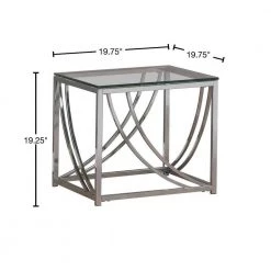 19.75 in. Chrome Square Glass End Table by Coaster Home Furnishings -Coaster Home Furnishings Shop chrome coaster home furnishings end side tables 720497 40 1000