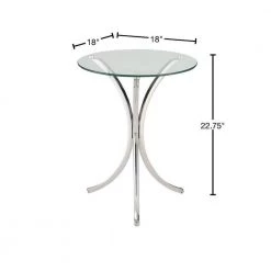 Round Snack Table Chrome by Coaster Home Furnishings -Coaster Home Furnishings Shop chrome coaster home furnishings end side tables 902869 40 1000