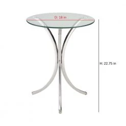 Round Snack Table Chrome by Coaster Home Furnishings -Coaster Home Furnishings Shop chrome coaster home furnishings end side tables 902869 c3 1000