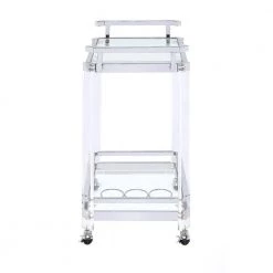 Clear 2-tier Glass Serving Cart by Coaster Home Furnishings -Coaster Home Furnishings Shop clear and chrome coaster home furnishings bar carts 902589 1f 1000