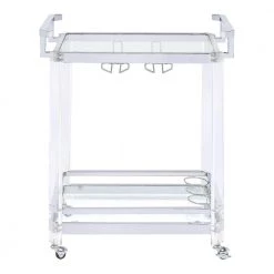Clear 2-tier Glass Serving Cart by Coaster Home Furnishings -Coaster Home Furnishings Shop clear and chrome coaster home furnishings bar carts 902589 4f 1000