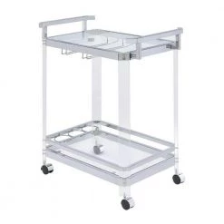 Clear 2-tier Glass Serving Cart by Coaster Home Furnishings
