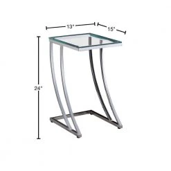 13 in. Chrome and Clear Rectangle Glass Accent Table by Coaster Home Furnishings -Coaster Home Furnishings Shop clear and chrome coaster home furnishings end side tables 900082 40 1000