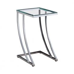 13 in. Chrome and Clear Rectangle Glass Accent Table by Coaster Home Furnishings -Coaster Home Furnishings Shop clear and chrome coaster home furnishings end side tables 900082 c3 1000