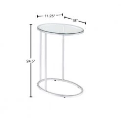 11.25 in. Chrome and Clear Oval Glass Snack Table by Coaster Home Furnishings 8 11.25 in. Chrome and Clear Oval Glass Snack Table by Coaster Home Furnishings -Coaster Home Furnishings Shop clear and chrome coaster home furnishings end side tables 902927 40 1000