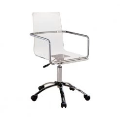 Amaturo Clear and Chrome Acrylic Seat Adjustable Height Office Chair by Coaster Home Furnishings