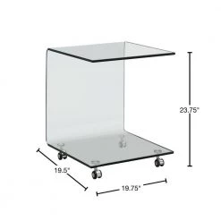19.75 in. Clear C-Shaped Glass Mobile Accent Table with Bottom Shelf by Coaster Home Furnishings -Coaster Home Furnishings Shop clear coaster home furnishings c tables 935866 40 1000
