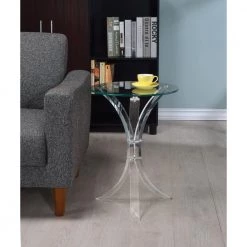 Round Accent Table Clear by Coaster Home Furnishings -Coaster Home Furnishings Shop clear coaster home furnishings end side tables 900490 31 1000