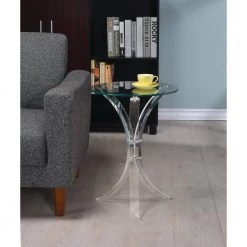 Round Accent Table Clear by Coaster Home Furnishings -Coaster Home Furnishings Shop clear coaster home furnishings end side tables 900490 c3 1000