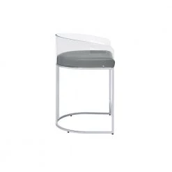 32.5 in. H Clear Acrylic Low Back Metal Frame Counter Height Stool with Leatherette Seat (Set of 2) by Coaster Home Furnishings 15 32.5 in. H Clear Acrylic Low Back Metal Frame Counter Height Stool with Leatherette Seat (Set of 2) by Coaster Home Furnishings -Coaster Home Furnishings Shop clear grey and chrome coaster home furnishings bar stools 183405 1f 1000