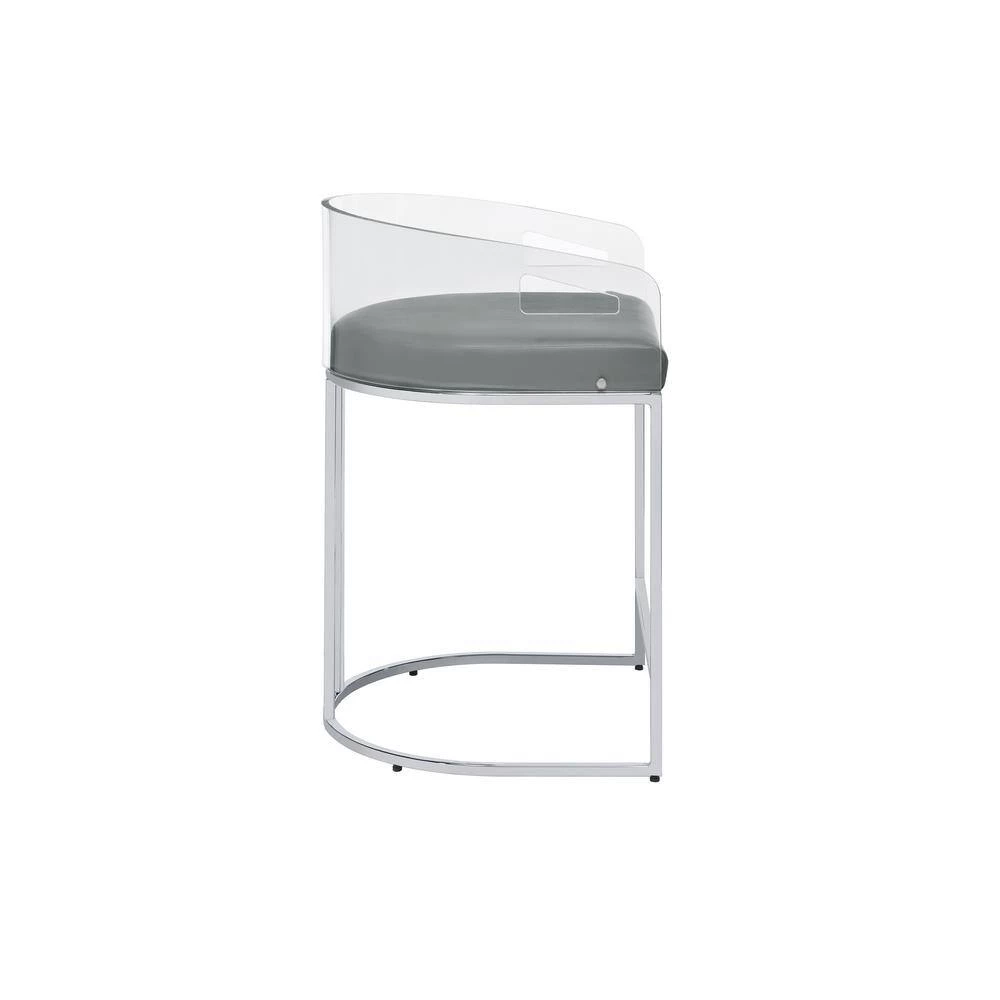 32.5 in. H Clear Acrylic Low Back Metal Frame Counter Height Stool with Leatherette Seat (Set of 2) by Coaster Home Furnishings 8 32.5 in. H Clear Acrylic Low Back Metal Frame Counter Height Stool with Leatherette Seat (Set of 2) by Coaster Home Furnishings - Image 6