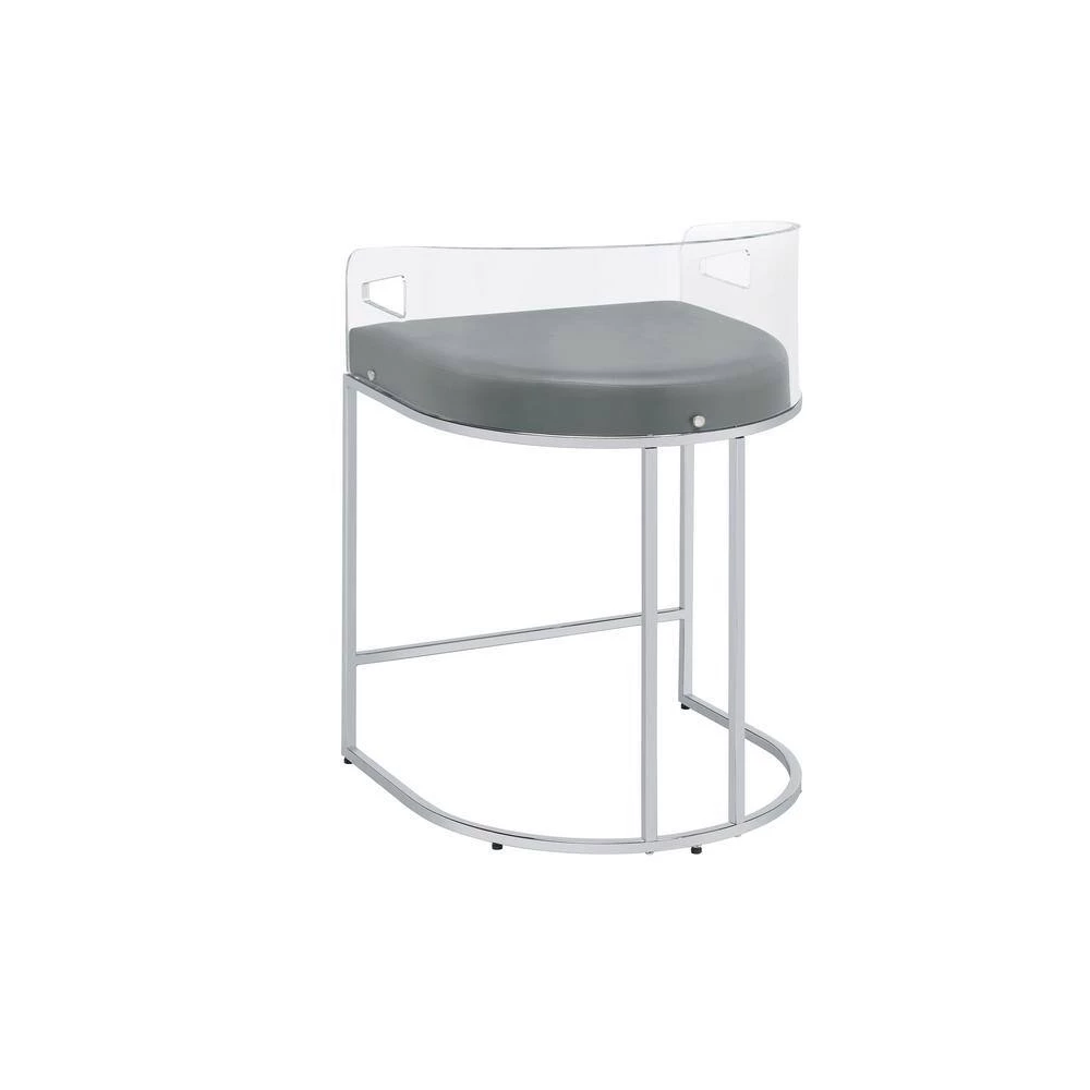 32.5 in. H Clear Acrylic Low Back Metal Frame Counter Height Stool with Leatherette Seat (Set of 2) by Coaster Home Furnishings 9 32.5 in. H Clear Acrylic Low Back Metal Frame Counter Height Stool with Leatherette Seat (Set of 2) by Coaster Home Furnishings - Image 7
