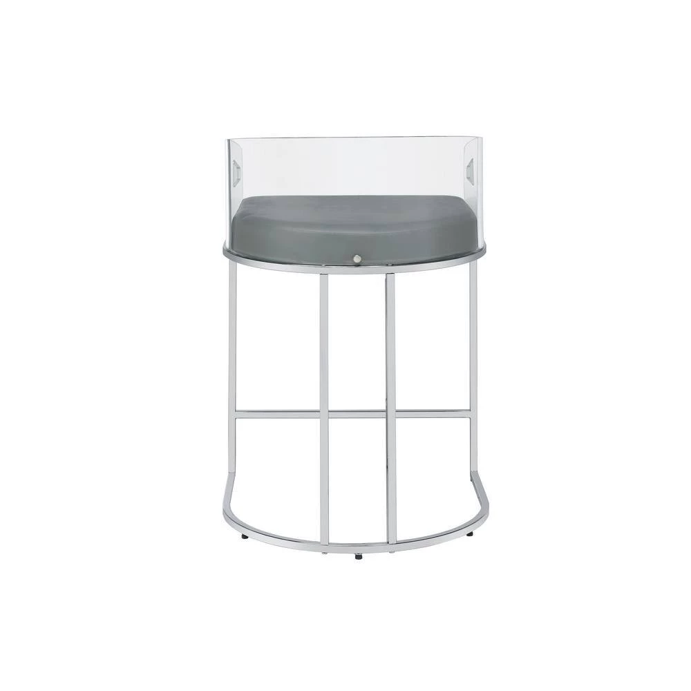 32.5 in. H Clear Acrylic Low Back Metal Frame Counter Height Stool with Leatherette Seat (Set of 2) by Coaster Home Furnishings 7 32.5 in. H Clear Acrylic Low Back Metal Frame Counter Height Stool with Leatherette Seat (Set of 2) by Coaster Home Furnishings - Image 5