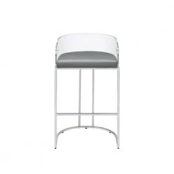 38.5 in. H Chrome and Grey Acrylic Low Back Metal Frame Bar Stool (Set of 2) by Coaster Home Furnishings -Coaster Home Furnishings Shop clear grey and chrome coaster home furnishings bar stools 183406 c3 1000