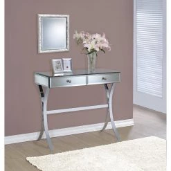 35.5in Clear Mirror Rectangle Glass Console Table with 2 Drawers by Coaster Home Furnishings -Coaster Home Furnishings Shop clear mirror coaster home furnishings console tables 950355 31 1000