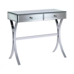 35.5in Clear Mirror Rectangle Glass Console Table with 2 Drawers by Coaster Home Furnishings