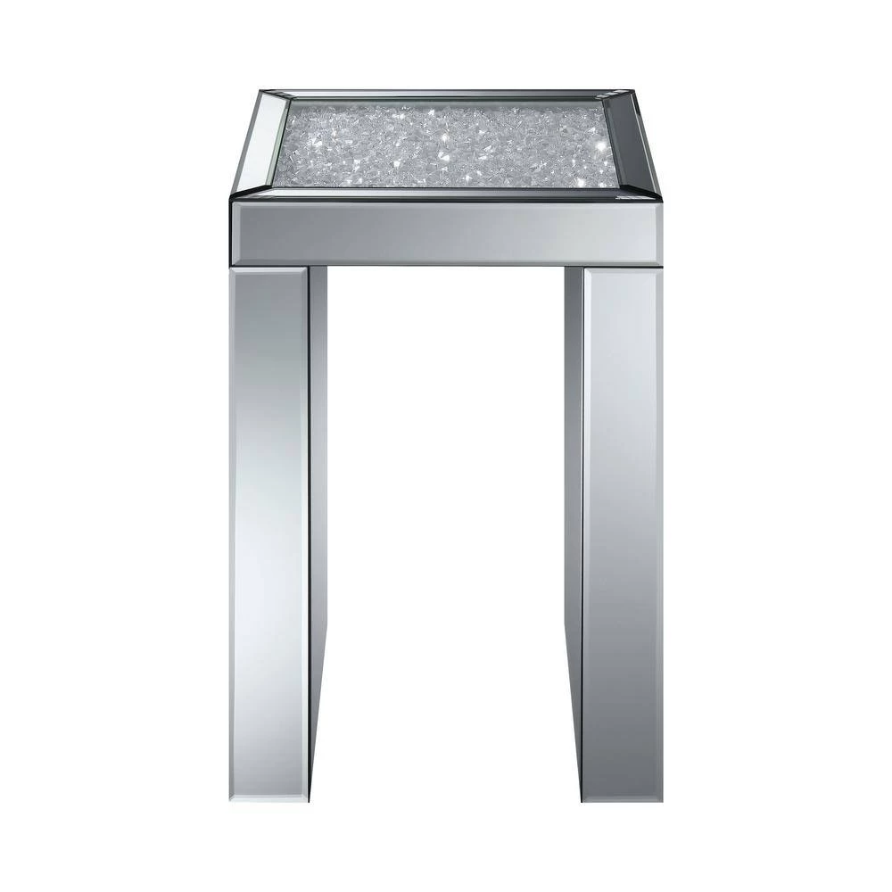 12in Silver Square Clear Mirror Side Table by Coaster Home Furnishings 6 12in Silver Square Clear Mirror Side Table by Coaster Home Furnishings - Image 4