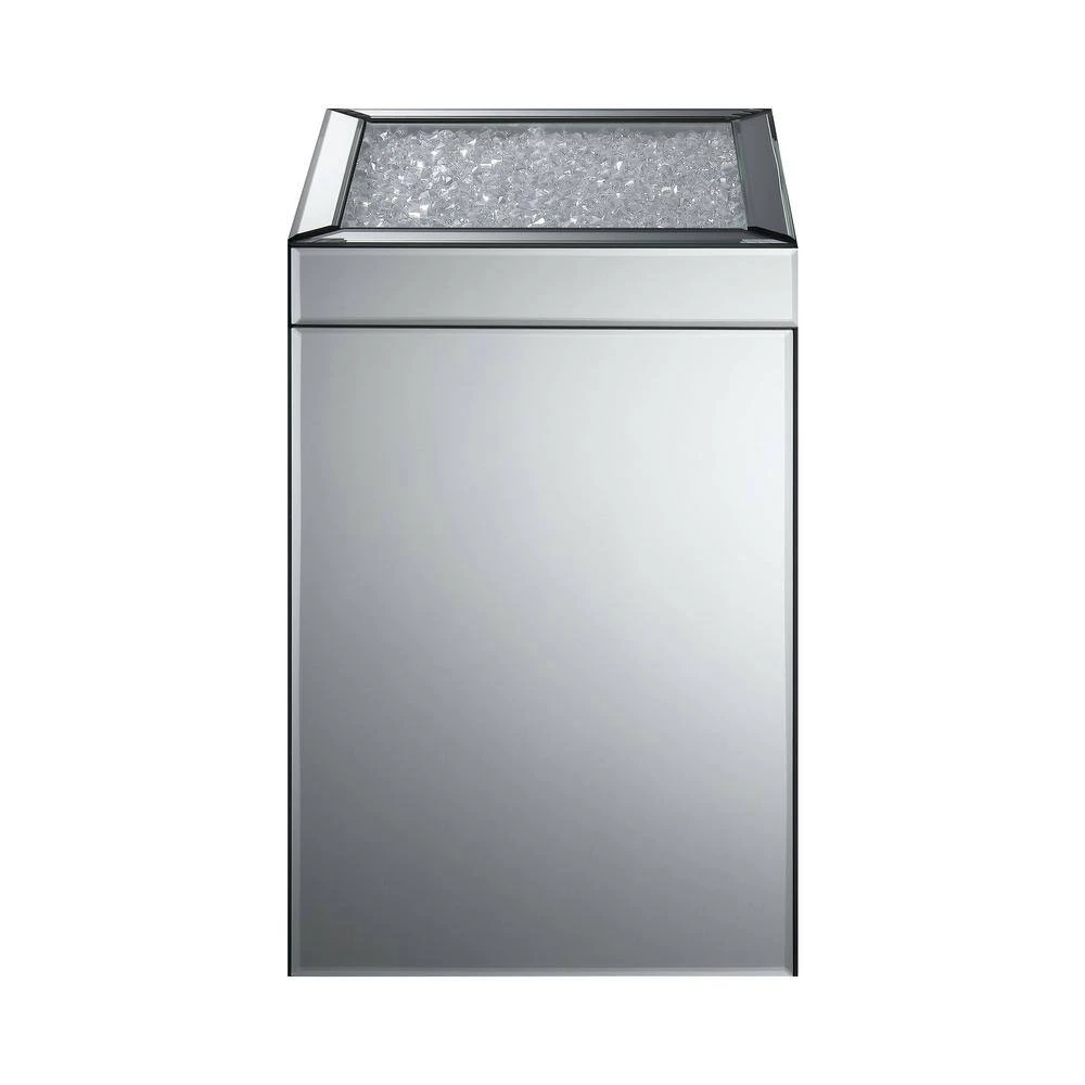 12in Silver Square Clear Mirror Side Table by Coaster Home Furnishings 4 12in Silver Square Clear Mirror Side Table by Coaster Home Furnishings - Image 2