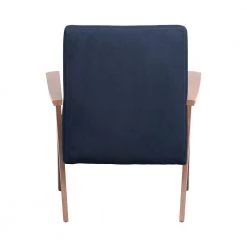 Monrovia Dark Blue and Walnut Wooden Arm Accent Chair by Coaster Home Furnishings -Coaster Home Furnishings Shop dark blue and walnut coaster home furnishings accent chairs 905415 4f 1000