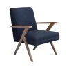 Monrovia Dark Blue and Walnut Wooden Arm Accent Chair by Coaster Home Furnishings -Coaster Home Furnishings Shop dark blue and walnut coaster home furnishings accent chairs 905415 64 1000