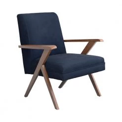 Monrovia Dark Blue and Walnut Wooden Arm Accent Chair by Coaster Home Furnishings