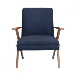 Monrovia Dark Blue and Walnut Wooden Arm Accent Chair by Coaster Home Furnishings -Coaster Home Furnishings Shop dark blue and walnut coaster home furnishings accent chairs 905415 c3 1000