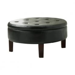 Dark Brown Tufted Lift Top Storage Ottoman by Coaster Home Furnishings