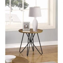 Churchill 23.5 in. Dark Brown and Black Round Wood End Table by Coaster Home Furnishings -Coaster Home Furnishings Shop dark brown and black coaster home furnishings end side tables 722897 31 1000